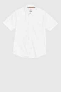 French Toast Boys 16-20 Poplin Short Sleeve Shirt, White, Size 16