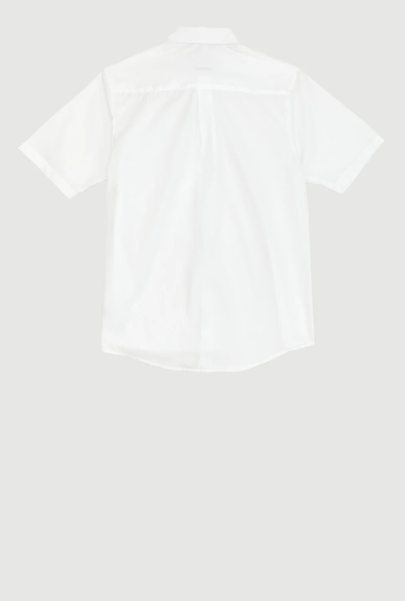 French Toast Boys 16-20 Poplin Short Sleeve Shirt, White, Size 16