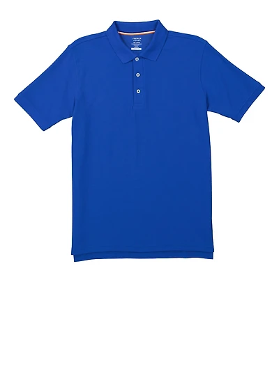 French Toast Boys 16-20 Short Sleeve Pique Polo Shirt, Blue, Size 18-20
