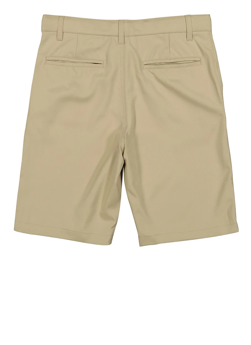 French Toast Boys - Stretch Flat Front Shorts, Khaki