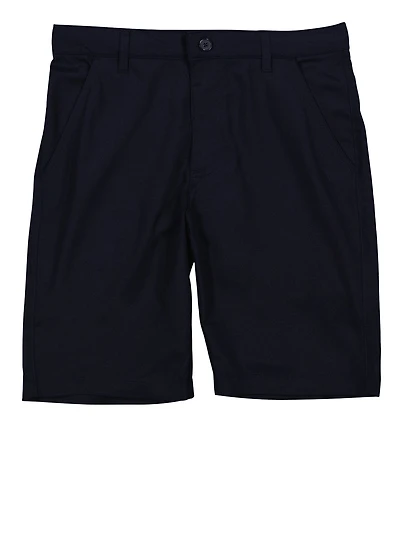 French Toast Boys 16-20 Solid Flat Front Shorts, Blue, Size 16