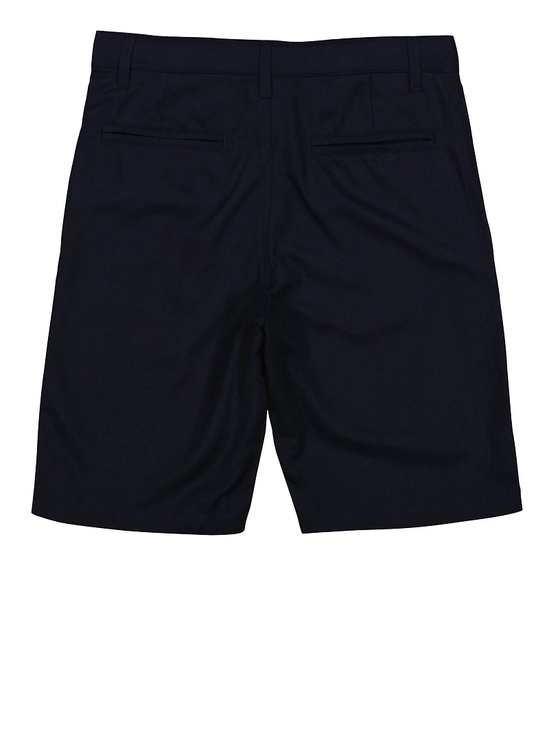 French Toast Boys 16-20 Solid Flat Front Shorts, Blue, Size 20