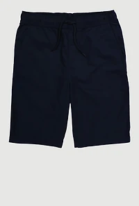 Boys 16-20 Pull On Twill Shorts with Drawstring, Blue,