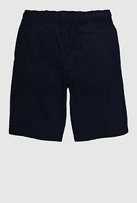 Boys 16-20 Pull On Twill Shorts with Drawstring, Blue,