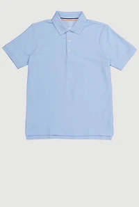 French Toast Boys 10-20 Husky Solid Polo Shirt, Blue, Size 18-20H