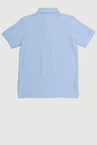French Toast Boys 10-20 Husky Solid Polo Shirt, Blue, Size 18-20H