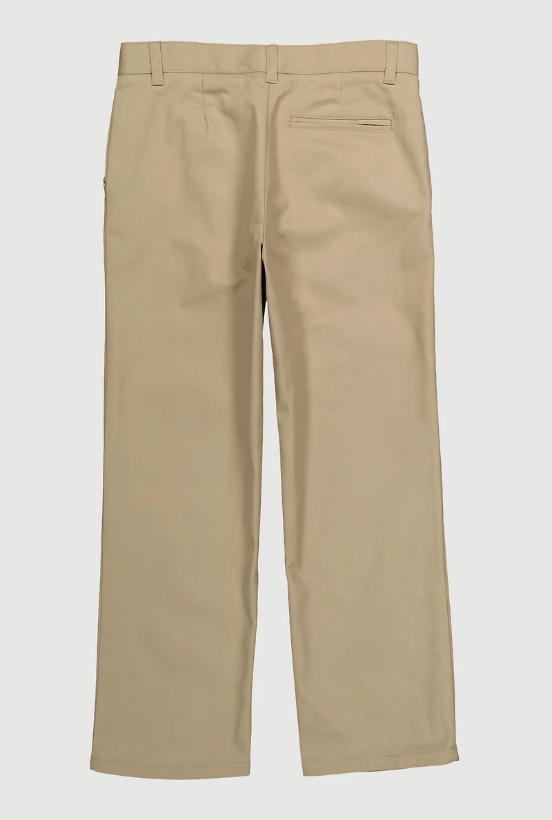French Toast Boys 10-20 Husky Straight Leg Khaki Pants, Khaki, Size 12H