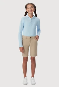 French Toast Girls 4-6x Stretch Bermuda Shorts, Khaki,