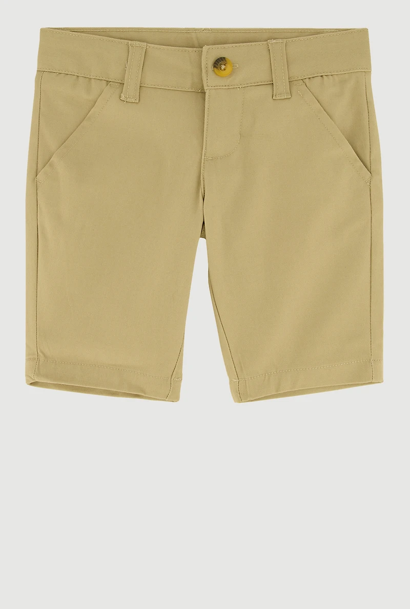 French Toast Girls 4-6x Stretch Bermuda Shorts, Khaki, Size 5