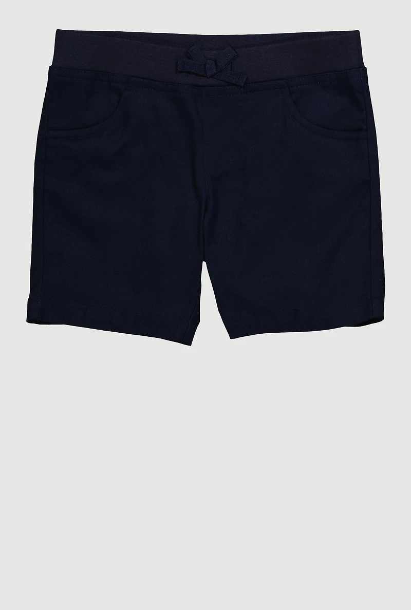 French Toast Girls 4-6x Uniform Knit Shorts, Blue, Size 4