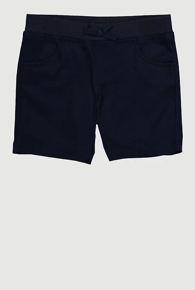 French Toast Girls 4-6x Uniform Knit Shorts, Blue, Size 4