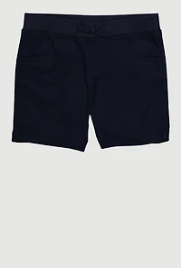 French Toast Girls 4-6x Uniform Knit Shorts, Blue, Size 4