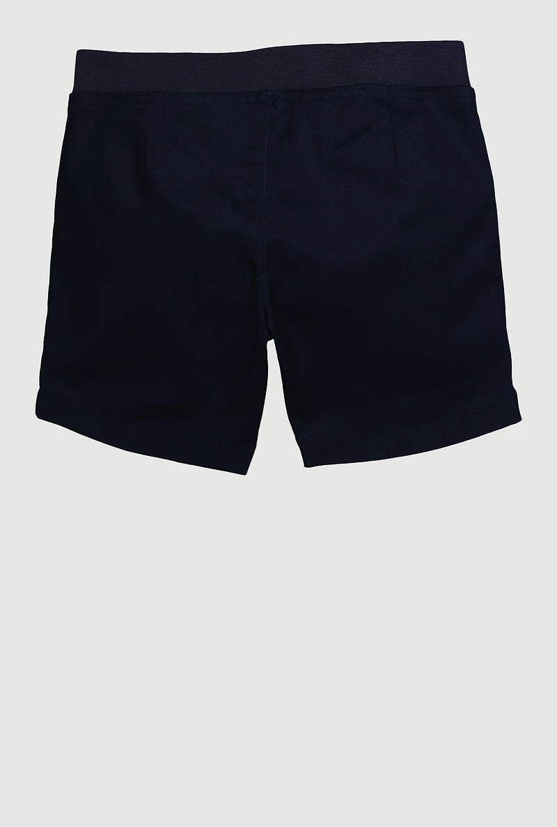 French Toast Girls 4-6x Uniform Knit Shorts, Blue, Size 5