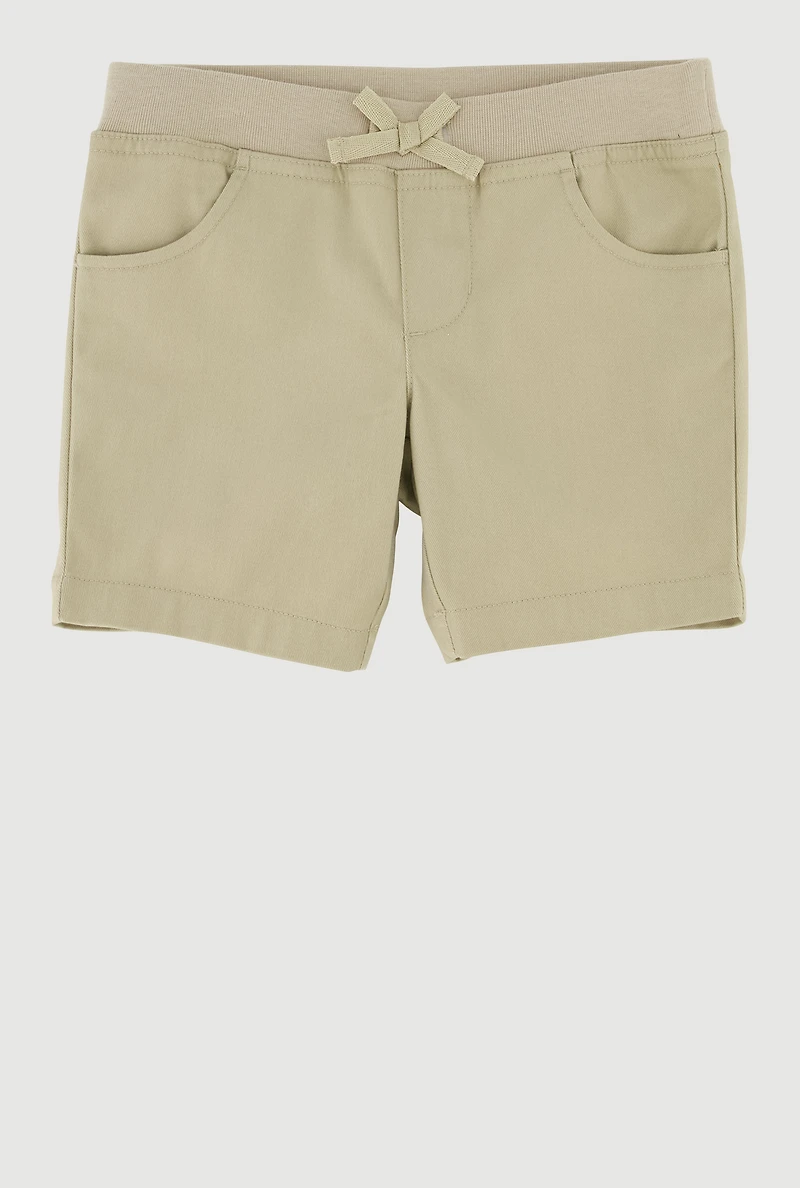 French Toast Girls 4-6x Stretchy School Uniform Shorts, Khaki, Size 4