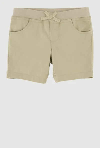 French Toast Girls 4-6x Stretchy School Uniform Shorts, Khaki, Size 6