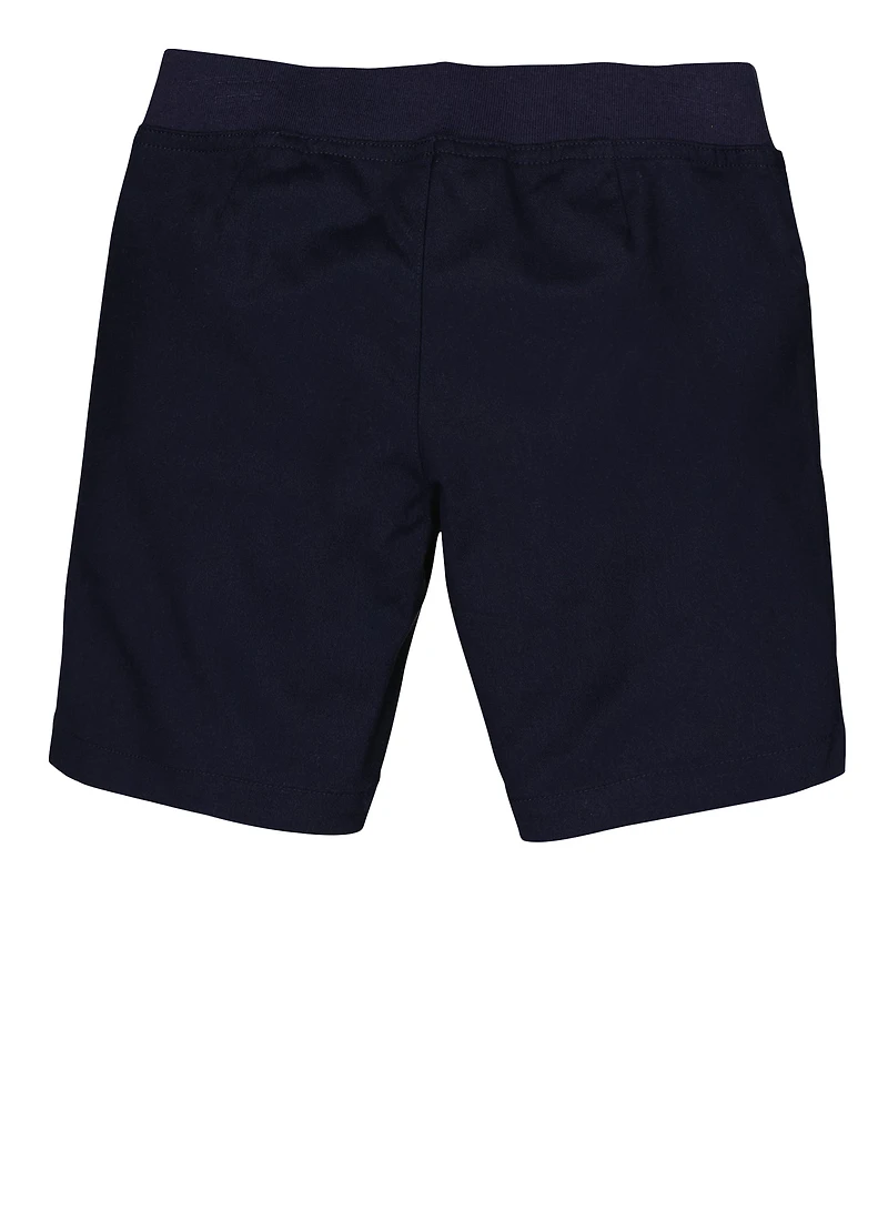 French Toast Girls 4-6x Solid Faux Drawstring Shorts, Blue, Size 12