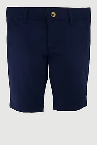 French Toast Girls 7-14 Solid Adjustable Waist Shorts, Blue, Size 12