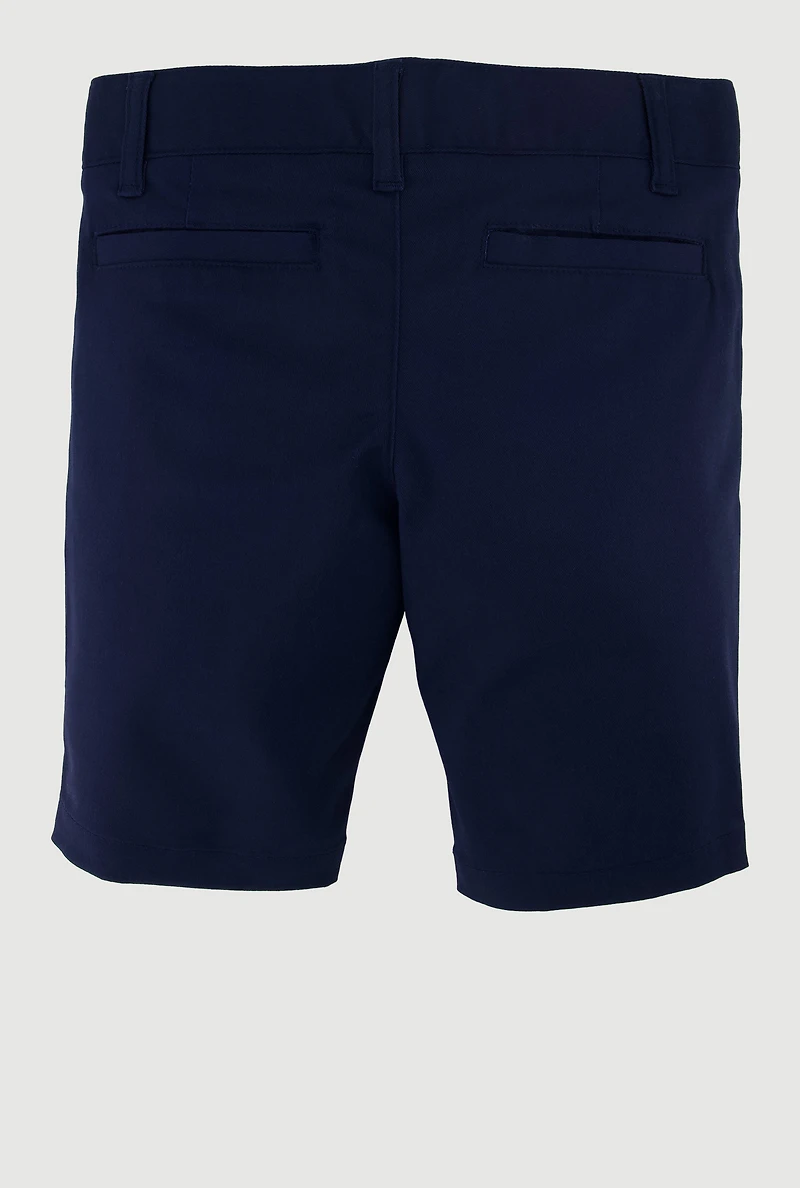 French Toast Girls 7-14 Solid Adjustable Waist Shorts, Blue, Size 8