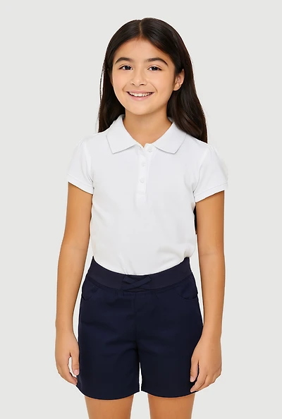 French Toast Girls 7-14 Mid Rise Shorts, Blue, Size 10