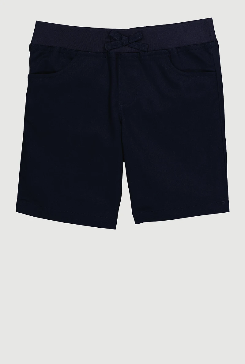 French Toast Girls 7-14 Mid Rise Shorts, Blue, Size 10