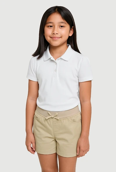 French Toast Girls 7-14 Stretch Khaki Shorts, Khaki, Size 8