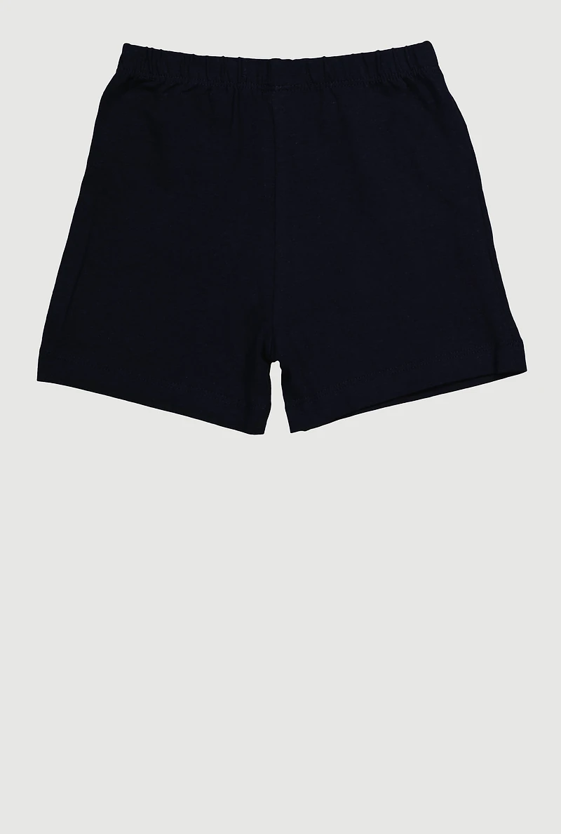 Girls 7-16 Mid Rise Stretchy Short, Blue, Size 10-12