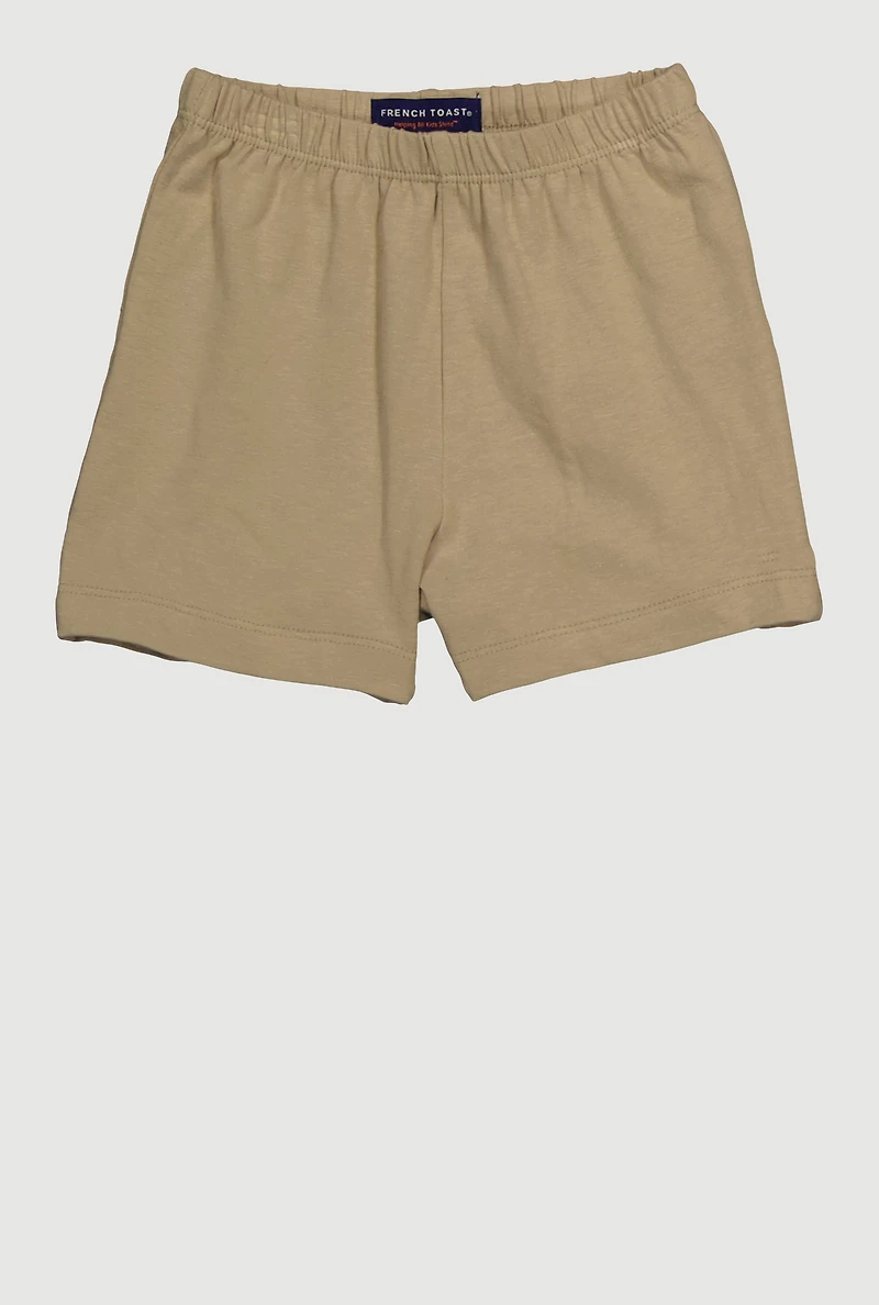 Girls 7-16 Mid Rise Solid Stretchy Shorts, Khaki, Size 14-16