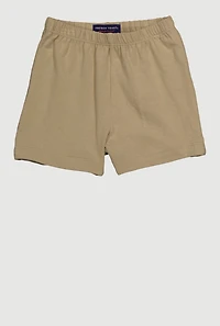 Girls 7-16 Mid Rise Solid Stretchy Shorts, Khaki, Size 14-16
