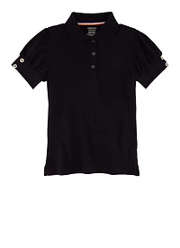 French Toast Girls 4-6x Solid Puff Sleeve Polo