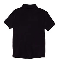 French Toast Girls 4-6x Solid Interlock Polo, Blue, Size 4-5
