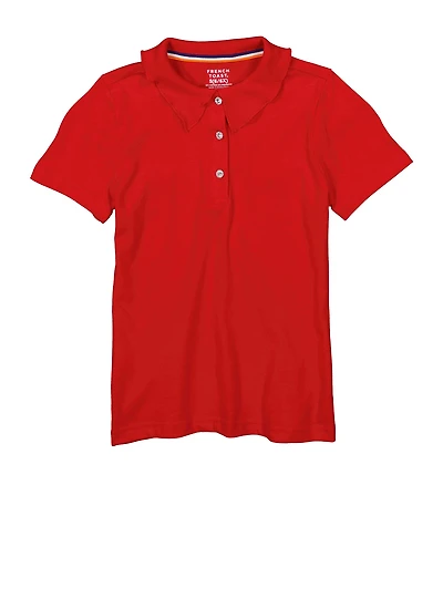 French Toast Girls 4-6x Rhinestone Button Polo Shirt, Red, Size 4-5