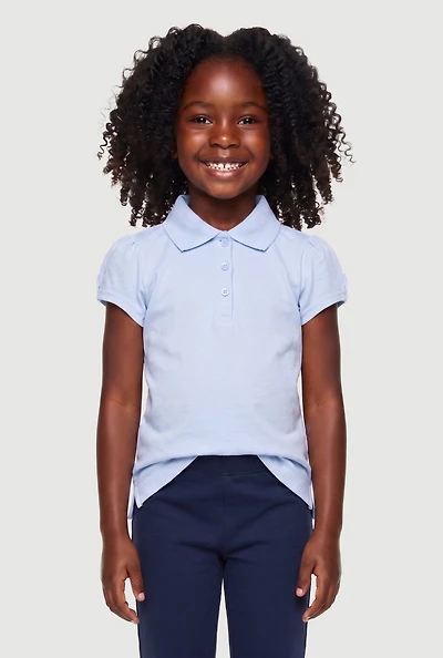 French Toast 4-6x Puff Sleeve Polo Shirt