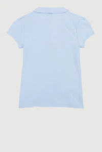 French Toast Girls 7-14 Solid Peter Pan Collar Polo Shirt, Blue, Size 14-16