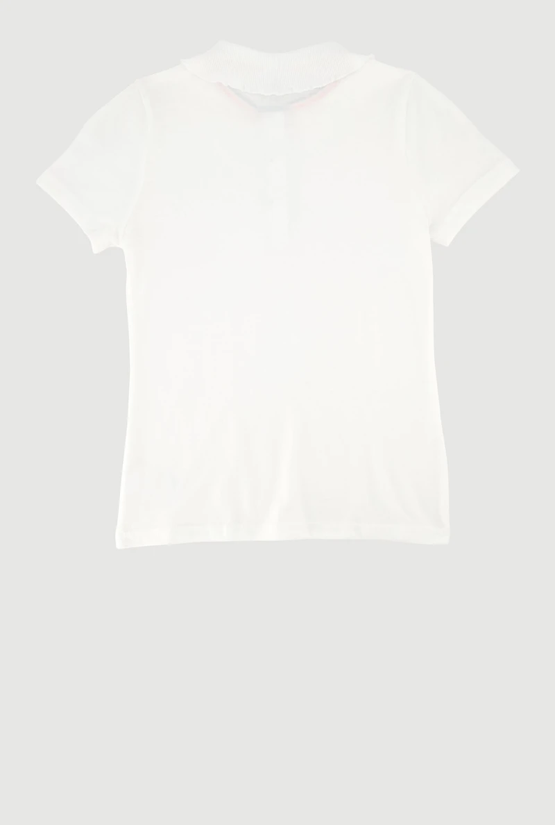 French Toast Girls 7-16 Polo Shirt with Rhinestone Buttons