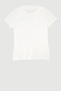 French Toast Girls 7-16 Polo Shirt with Rhinestone Buttons