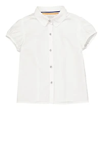 French Toast Girls 4-6x Rhinestone Button Front Shirt, White, Size 5
