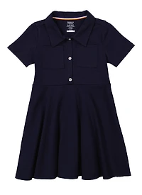 French Toast Girls 4-6x Short Sleeve Dress, Blue, Size 6-6X