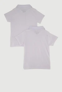 Girls 4-6x Basic Short Sleeve Polo Shirts 2 Pack, White, Size 6X