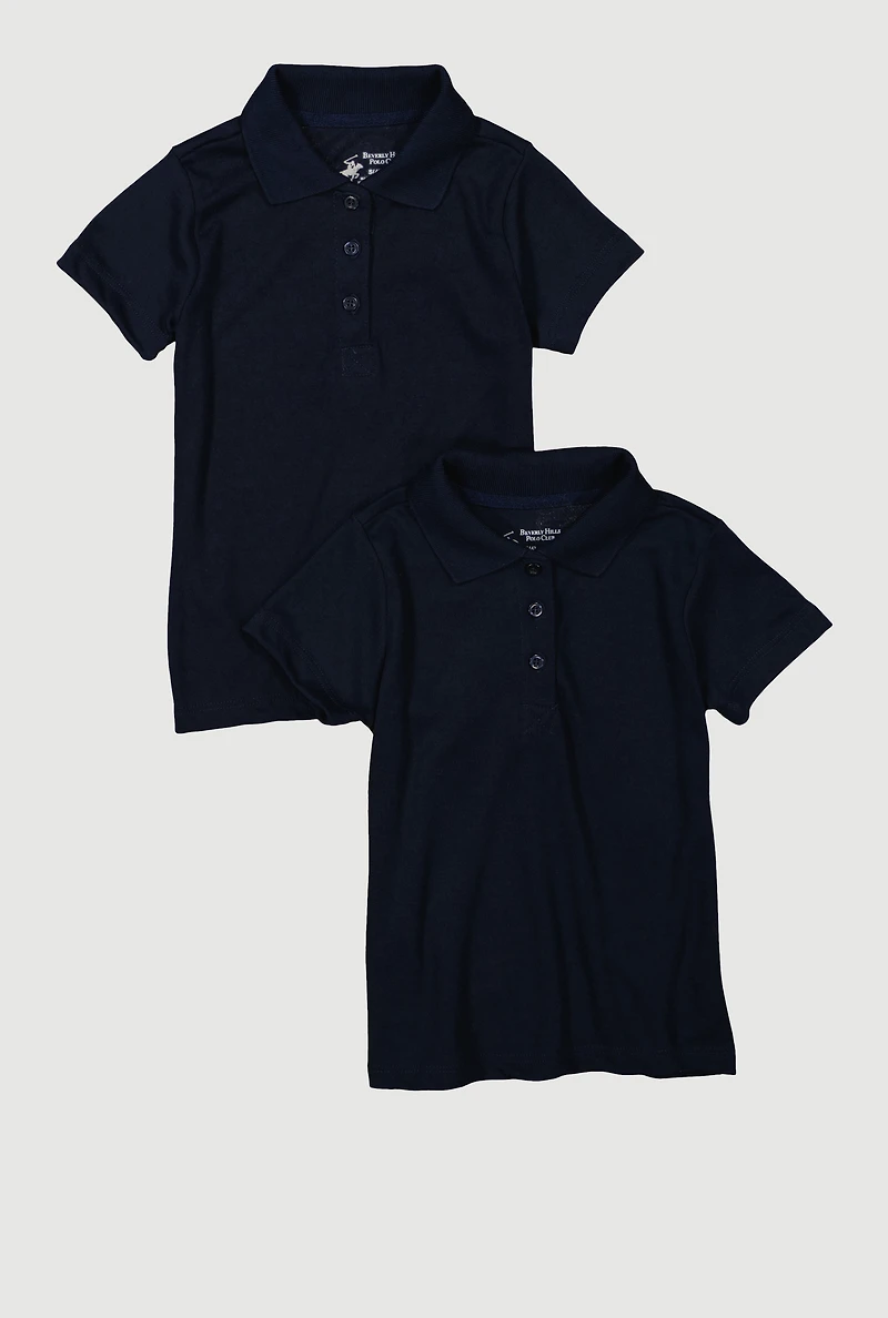 Beverly Hills Polo Club Girls 4-6x Shirt 2 Pack, Blue,