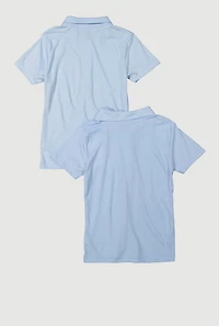 Girls 7-14 Solid Polo Shirts 2 Pack, Blue, Size 14-16