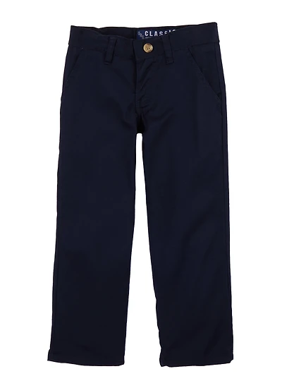 Girls 4-6x Twill Straight Leg Pants, Blue, Size 6