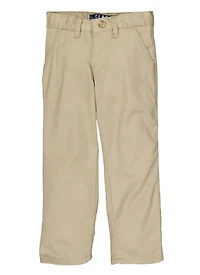 Girls 4-6x Basic Straight Leg Pants, Khaki, Size 4