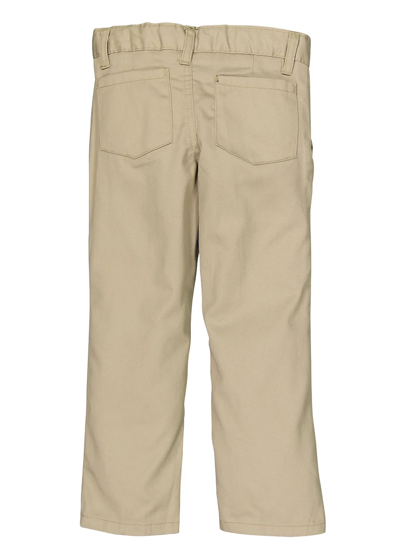 Girls 4-6x Basic Straight Leg Pants, Khaki,