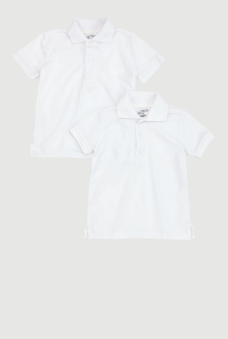 Boys 4-7 Solid Polo Shirts 2 Pack Set, White, Size 4