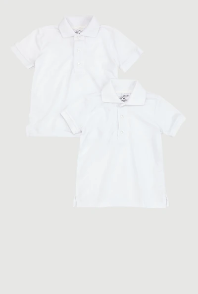 Boys 4-7 Solid Polo Shirts 2 Pack Set, White, Size 4
