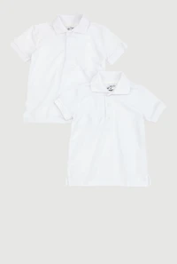 Boys 4-7 Solid Polo Shirts 2 Pack Set, White, Size 4
