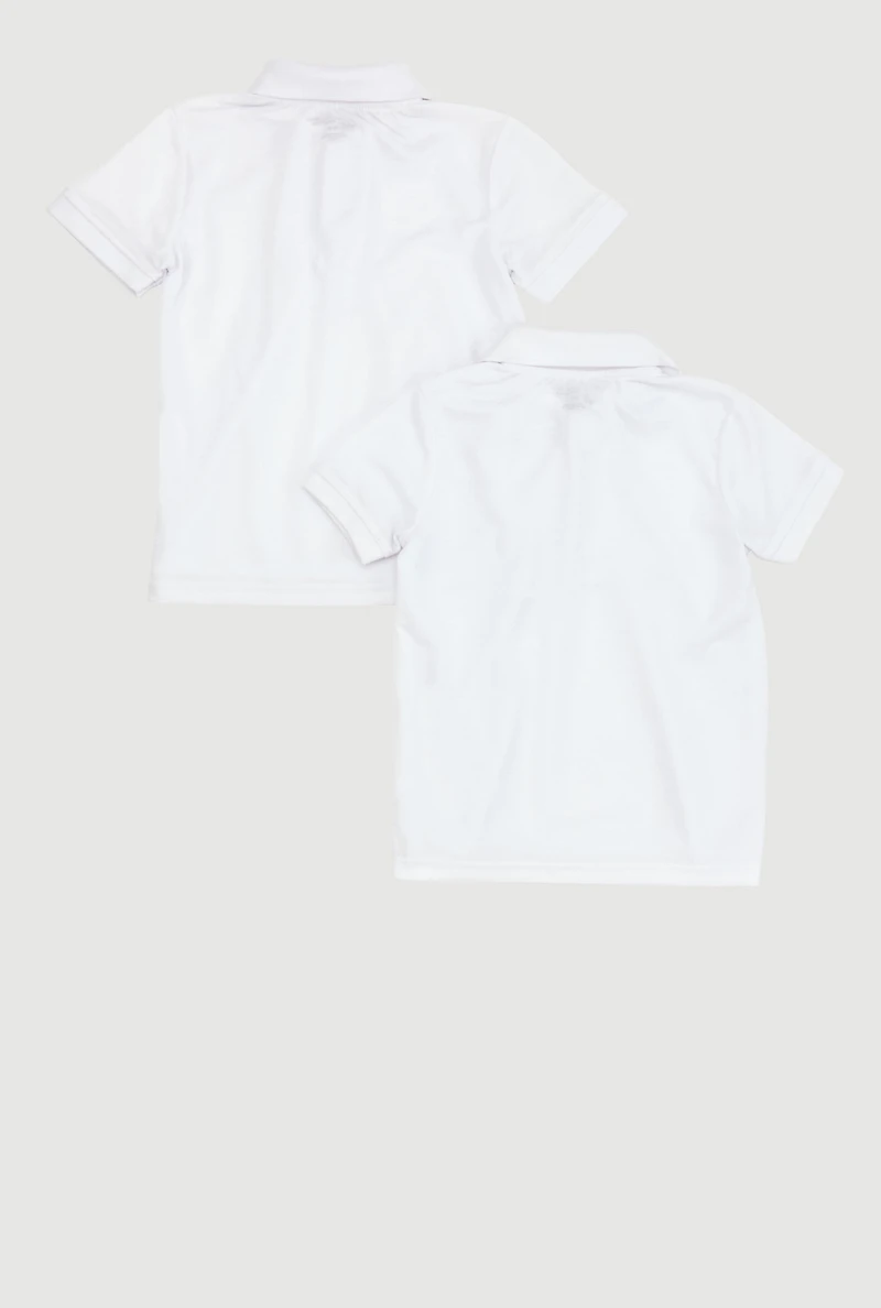 Boys 4-7 Solid Polo Shirts 2 Pack Set, White, Size 5-6
