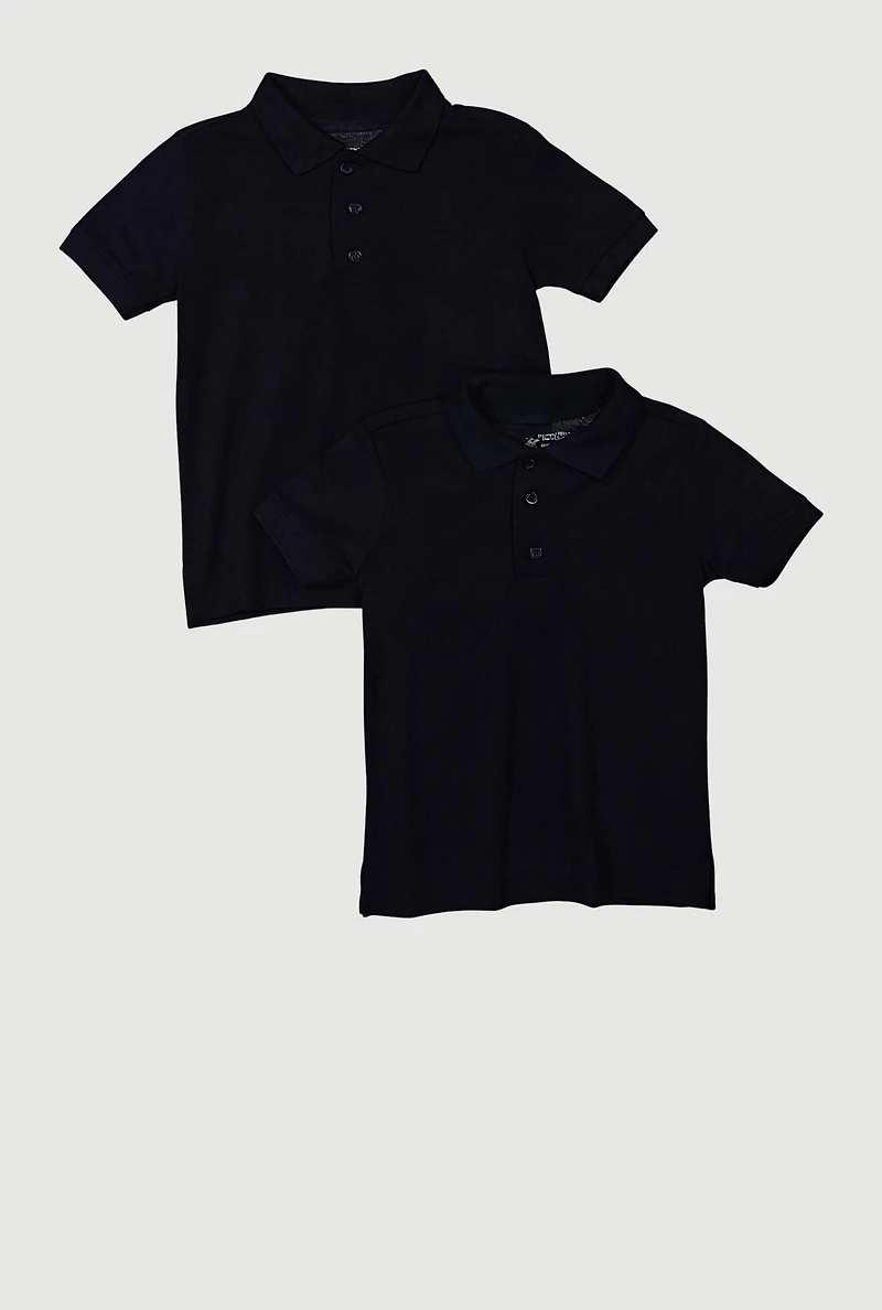 Boys 4-7 Short Sleeve Polo Shirts 2 Pack, Blue, Size 5-6