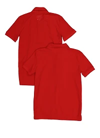 Boys 4-7 Short Sleeve Pique Polo Shirt 2 Pack, Red,