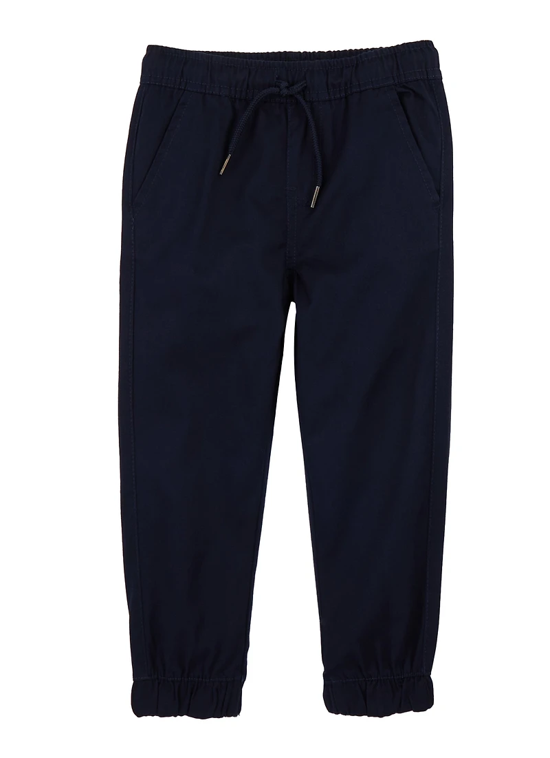 Boys 4-7 Drawstring Twill Joggers, Blue, Size 4